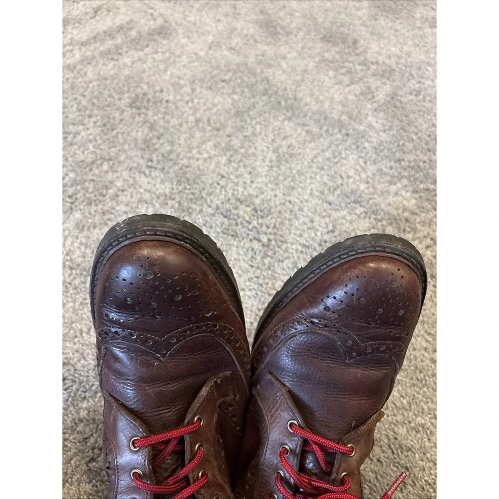 Allen Edmonds 'Long Branch' Brown Wingtip Ankle Boots USA Vibram 6021 Size 10.5